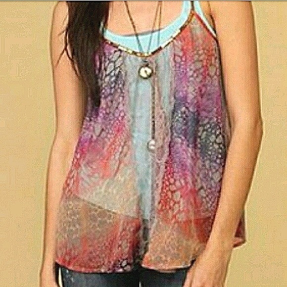Free people Rainbow Reptile print halter - Picture 6 of 9